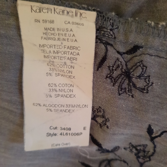 Karen Kane embroidery button down top shirt sz M/P *M6 - Picture 5 of 6